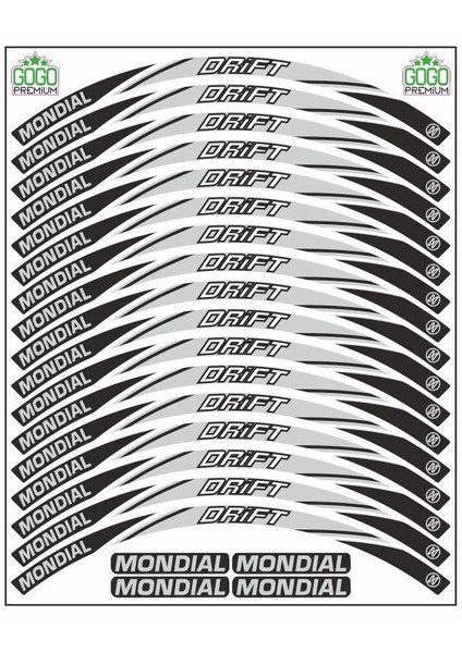 Mondial Drift L Uyumlu Beyaz 1 Set Jant Şeridi
