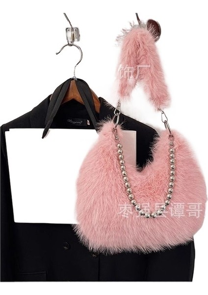 Kadınlar Için Peluş Kadife Çanta Yeni Moda Kadın Çantası Popüler Çok Yönlü Zincir Crossbody Çanta Omuz Koltukaltı Çantası (Yurt Dışından)