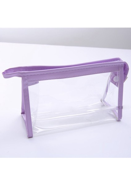 Pvc Su Geçirmez Kalem Çantası Büyük Kapasiteli Basit Macaron Rengi Ilkokul Öğrencisi Saklama Çantası Şeffaf Ins Yüksek Değerli Saklama Çantası (Yurt Dışından)