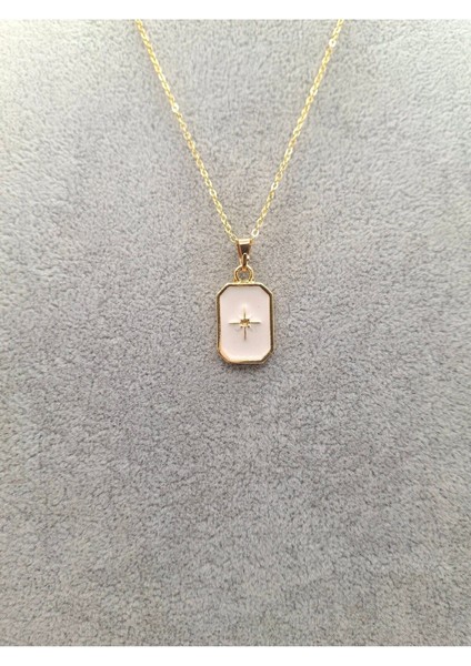 Altın Renk Beyaz Kutup Yıldızı Kolye fiyatları