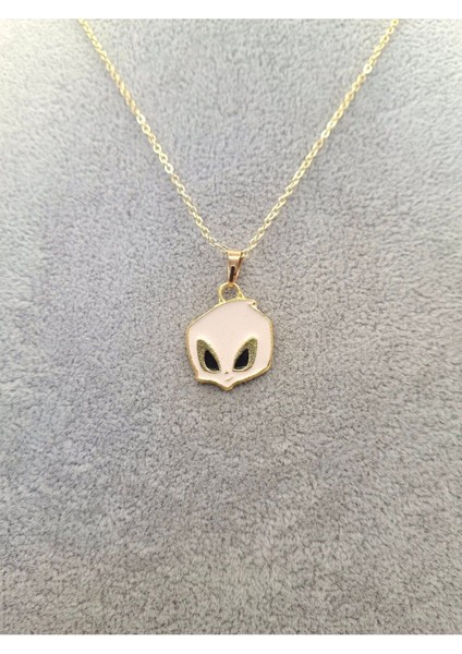 Altın Renk Beyaz Uzaylı Kolye fiyatları