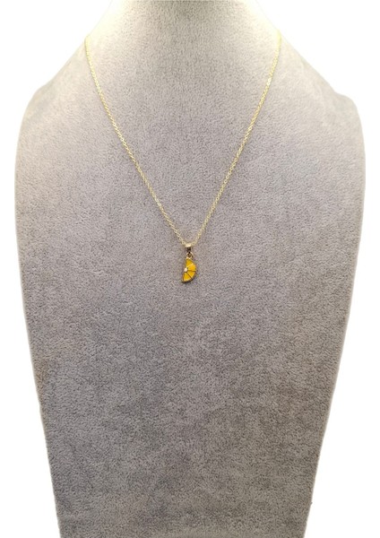 Altın Renk Yarım Limon Kolye