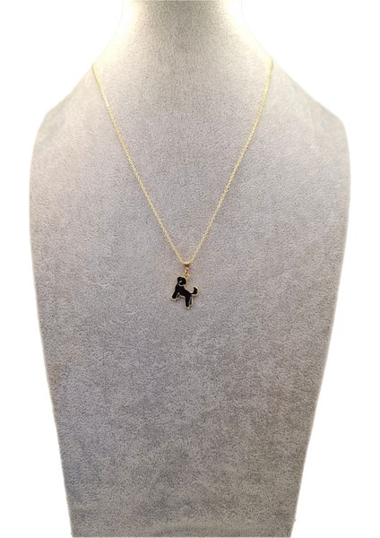 Altın Renk Siyah Köpek Kolye