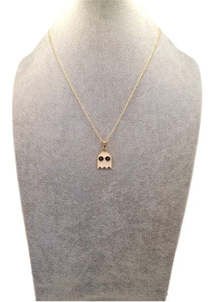 Altın Renk Beyaz Hayalet Kolye