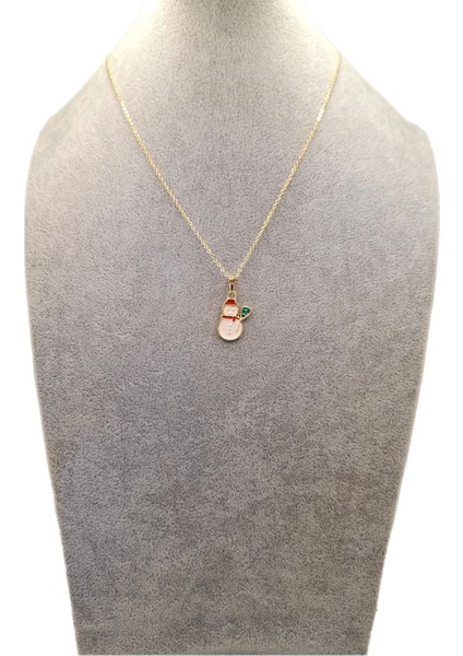 Altın Renk Kardan Adam Kolye