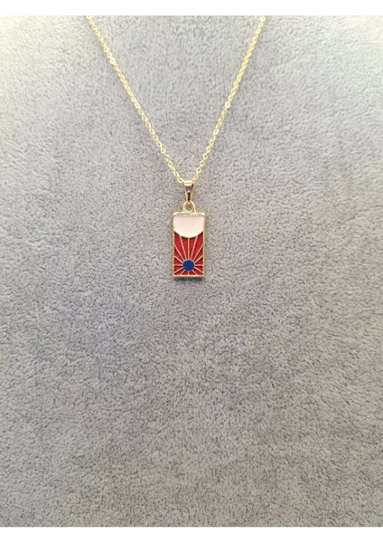 Altın Renk Kırmızı Tarot Kartı Kolye fiyatları