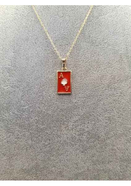 Altın Renk Kırmızı As Kart Model Kolye fiyatları