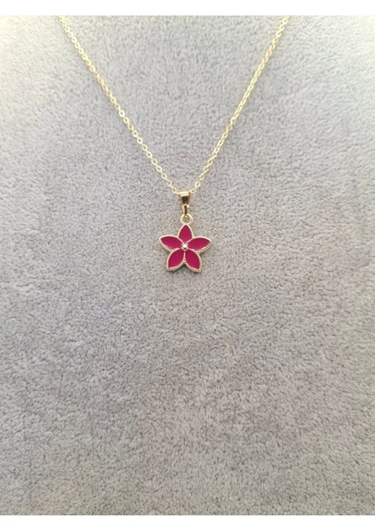 Altın Renk Mor Çiçek Kolye fiyatları