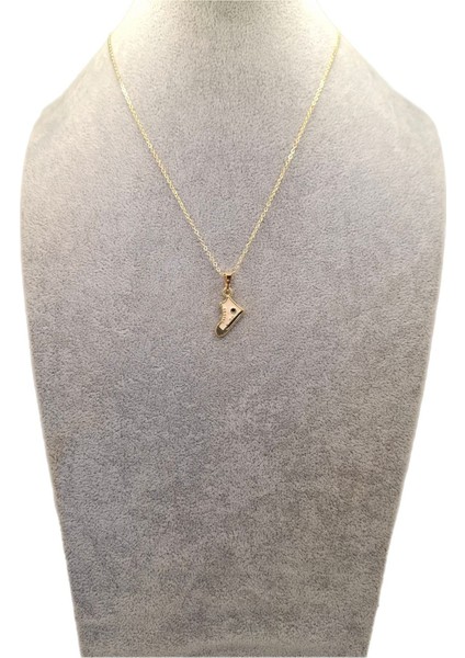 Altın Renk Beyaz Ayakkabı Kolye