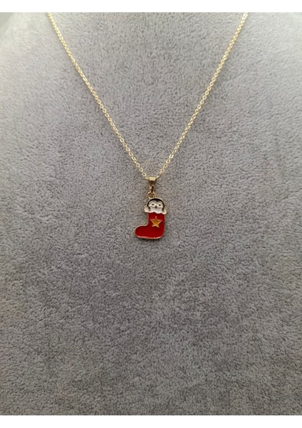 Altın Renk Yılbaşı Temalı Çorap Model Kolye fiyatları