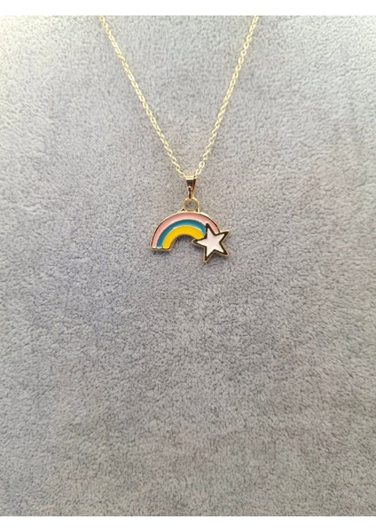 Altın Renk Yıldızlı Gökkuşağı Model Kolye fiyatları