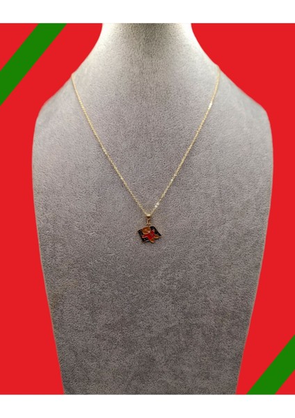 Altın Renk Yılbaşı Temalı Kurabiye Model Kolye