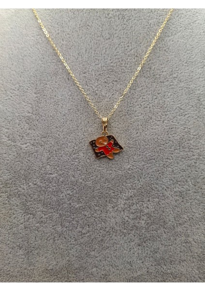 Altın Renk Yılbaşı Temalı Kurabiye Model Kolye fiyatları