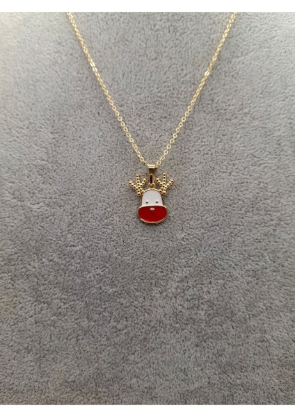 Altın Renk Yılbaşı Temalı Geyik Model Kolye fiyatları