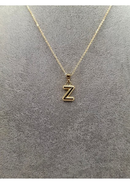 Altın Renk Çizgi Desenli Z Harfi Balon Model Kolye fiyatları