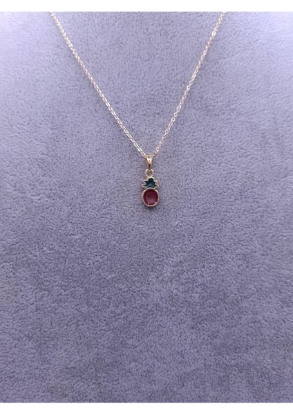 Altın Renk Kırmızı Meyve Model Kolye fiyatları