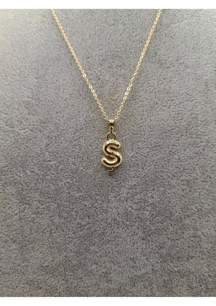 Altın Renk Çizgi Desenli Ş Harfi Balon Model Kolye fiyatları