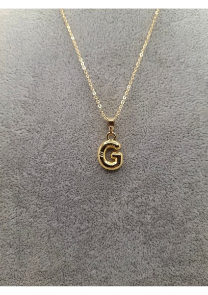 Altın Renk Çizgi Desenli G Harfi Balon Model Kolye fiyatları