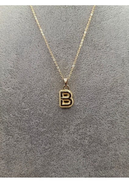 Altın Renk Çizgi Desenli B Harfi Balon Model Kolye fiyatları