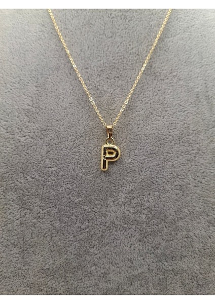 Altın Renk Çizgi Desenli P Harfi Balon Model Kolye fiyatları