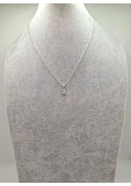 Gümüş Renk Lale Çiçek Model Kolye