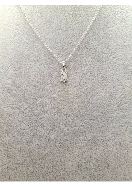 Gümüş Renk Lale Çiçek Model Kolye fiyatları