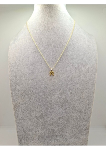 Altın Renk Kurdele Model Kolye