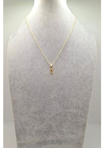 Altın Renk Minimalist Balık Model Kolye