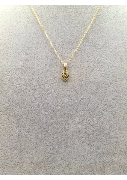 Altın Renk Desenli Kalp Model Kolye fiyatları