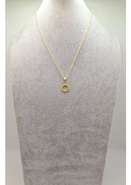 Altın Renk Tasarım Yuvarlak Model Kolye