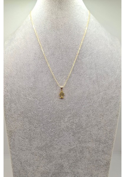 Altın Renk Ağaç Model Kolye