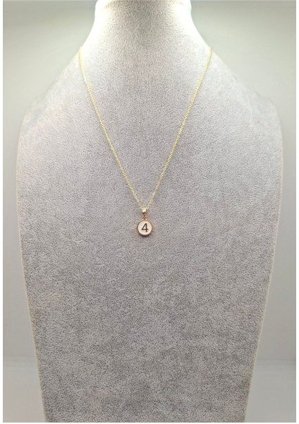 Altın Renk 4 Numara Sayı Kolye
