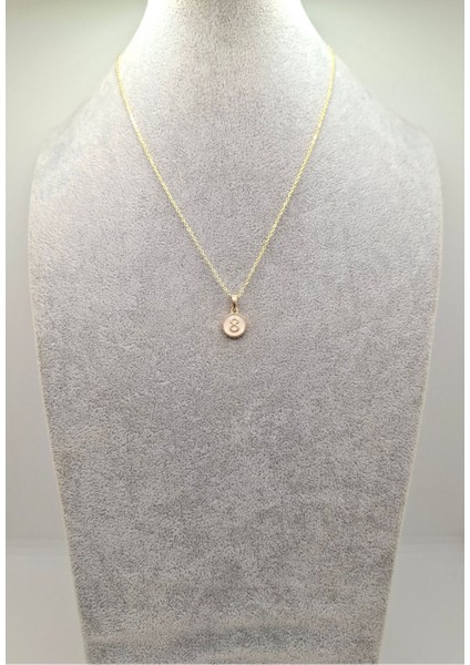 Altın Renk 8 Numara Sayı Kolye