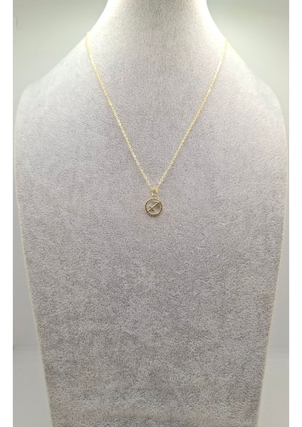 Altın Renk Yay Burcu Model Kolye