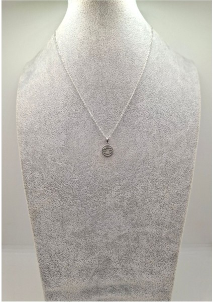 Gümüş Renk Yengeç Burcu Model Kolye