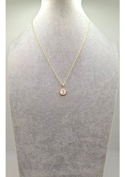 Altın Renk 3 Numara Sayı Kolye