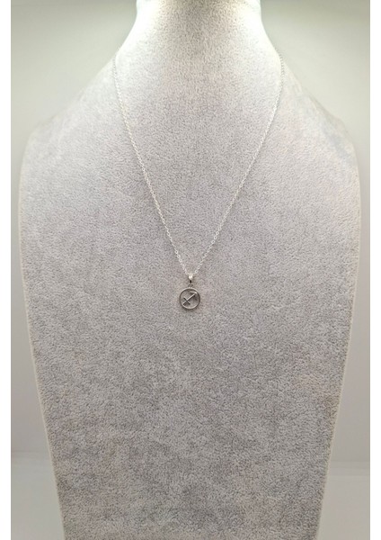 Gümüş Renk Yay Burcu Model Kolye