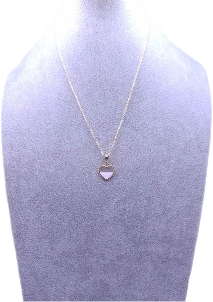 Beyaz Kalp Model Kolye