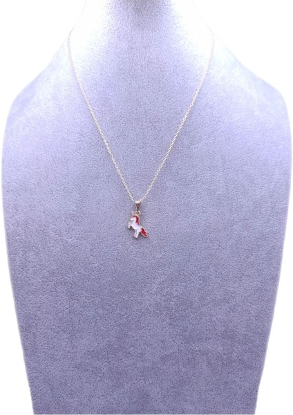 Kırmızı Yeleli Unicorn Model Kolye