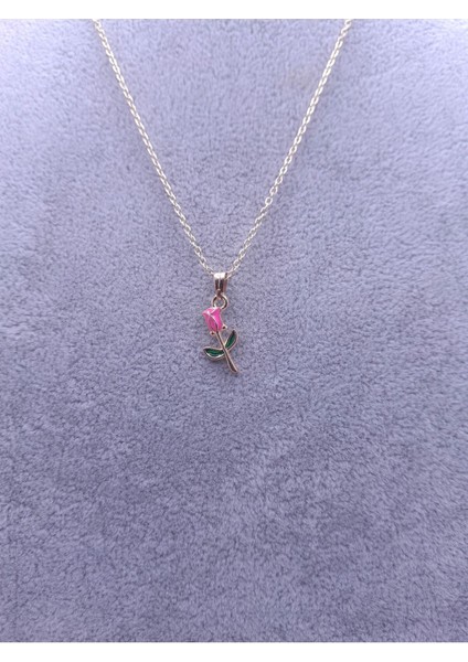 Pembe Gül Model Kolye