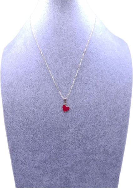 Kırmızı Kalp Model Kolye