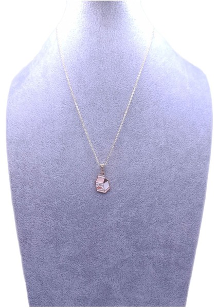 Kiraz Desenli Süt Kutusu Model Kolye