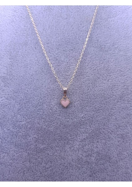 Minimalist Toz Pembe Kalp Model Kolye fiyatları