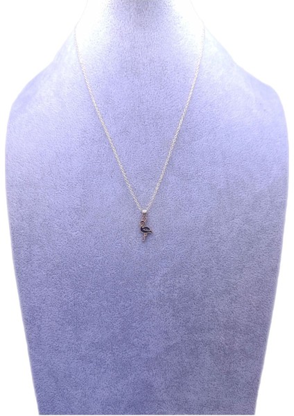 Siyah Flamingo Model Kolye