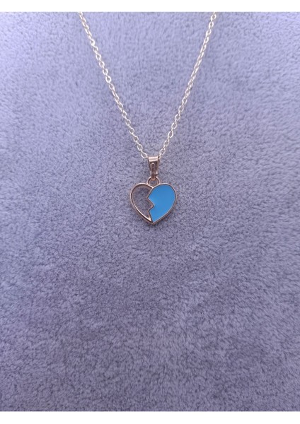 Mavi Kırıp Kalp Model Kolye fiyatları