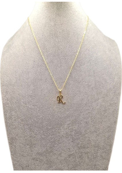 Altın Renk R Harfi Kolye