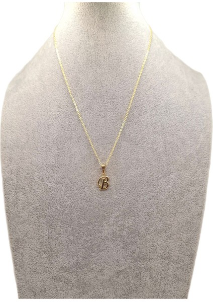 Altın Renk B Harfi Kolye