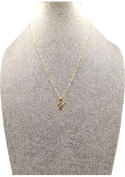 Altjn Renk Y Harfi Kolye