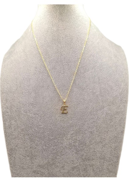 Altın Renk E Harfi Kolye
