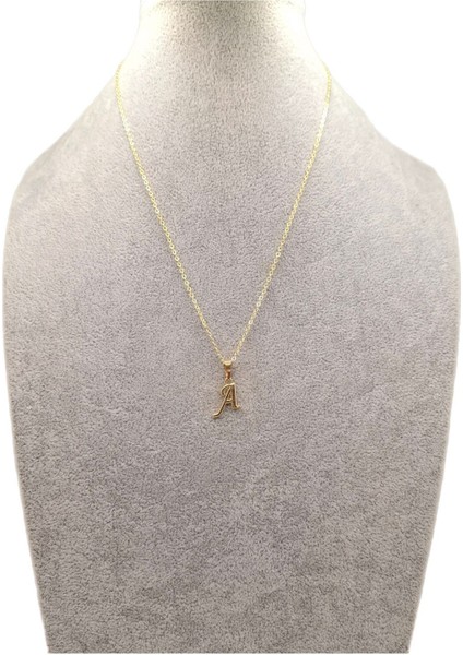 Altın Renk A Harfi Kolye